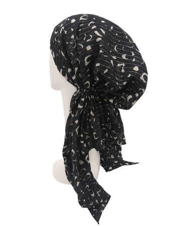 SG LEO1-BW Black/White Leopard Cotton Pre-Tied Bandanna mysellfingerie.com